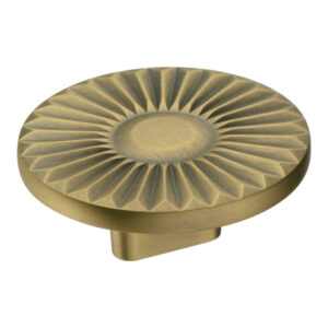 Ручка кнопка мебельная, состаренная латунь 60 мм