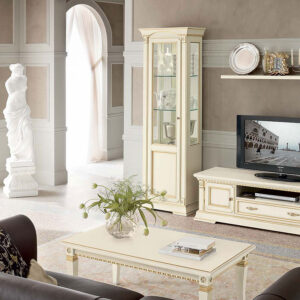 Витрина однодверная Prama Palazzo Ducale 71BO12 белый с золотом
