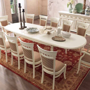 Стол овальный обеденный раздвижной Prama Palazzo Ducale 71BO58 слоновая кость с золотом, 210+90 см., Италия