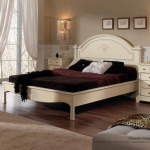 Кровать Campina двуспальная с каркасом 160 см., Испания, цвет слоновая кость с серебром