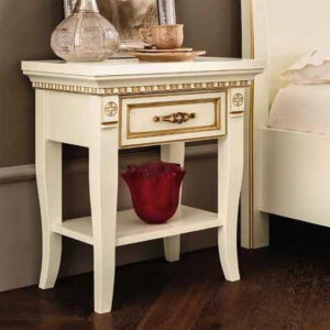 Тумба прикроватная на ножках Palazzo Ducale 71BO02CD цвет белый с золотом, Италия